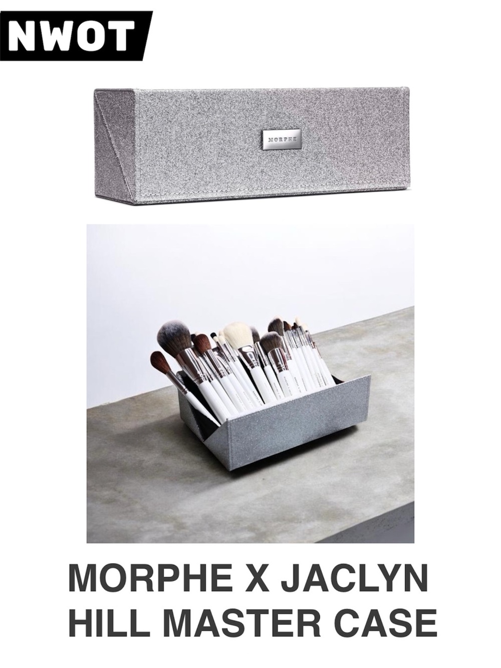 Morphe x Jaclyn Hill Limited Edition Silver Glitter Magnetic Makeup Brush Box